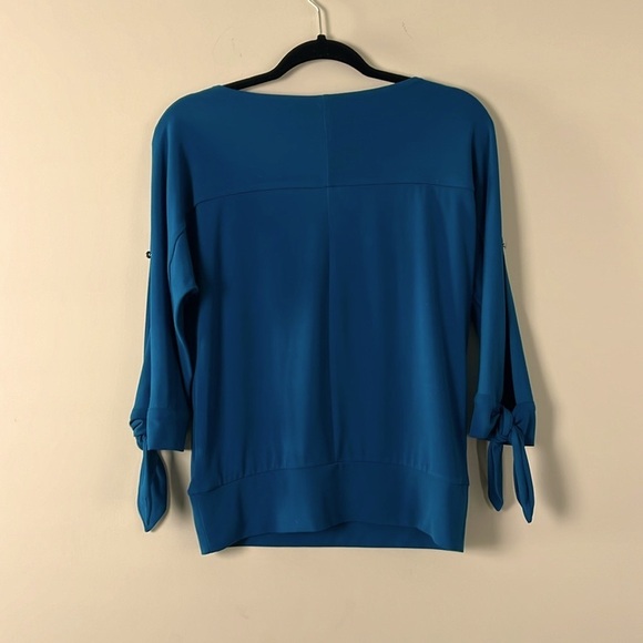 The Limited Women's Shirt Top Arm Sleeves Slits Size Small Teal - Picture 3 of 8